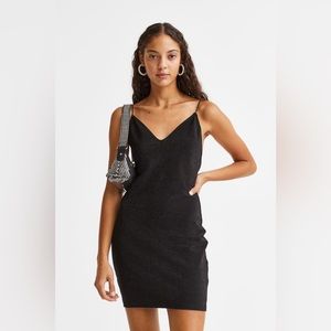 H&M Black Glitter Backless Dress